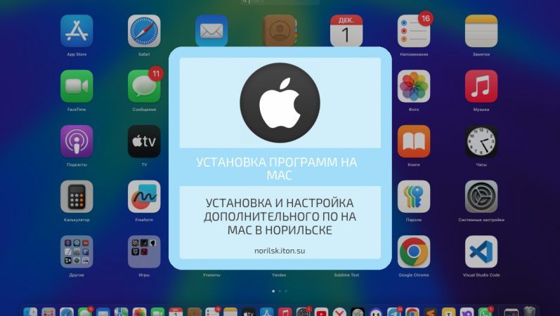 Установка и настройка дополнительного ПО на Mac в Норильске