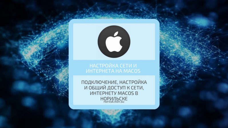 Подключение, настройка и общий доступ к сети, интернету MacOS в Норильске
